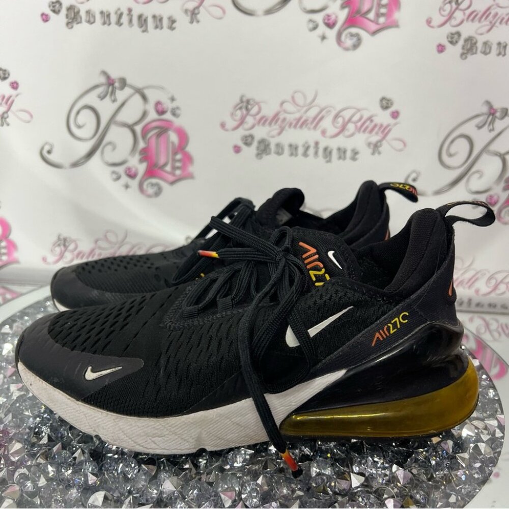 NIKE AIR MAX 270 ESS "COSMIC CLAY" (GS) (DQ0968 001) TRAINERS black orange 🍊 - Picture 7 of 12